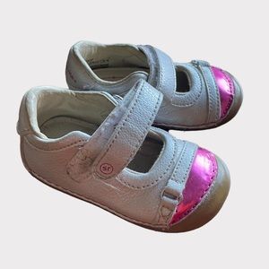 Stride Rite silver and pink Mary janes